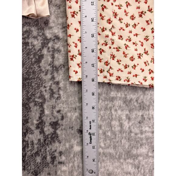 New Nana Jacqueline Dress Medium Womens Floral Satin Micro Mini Smock Sleeve - Picture 6 of 8